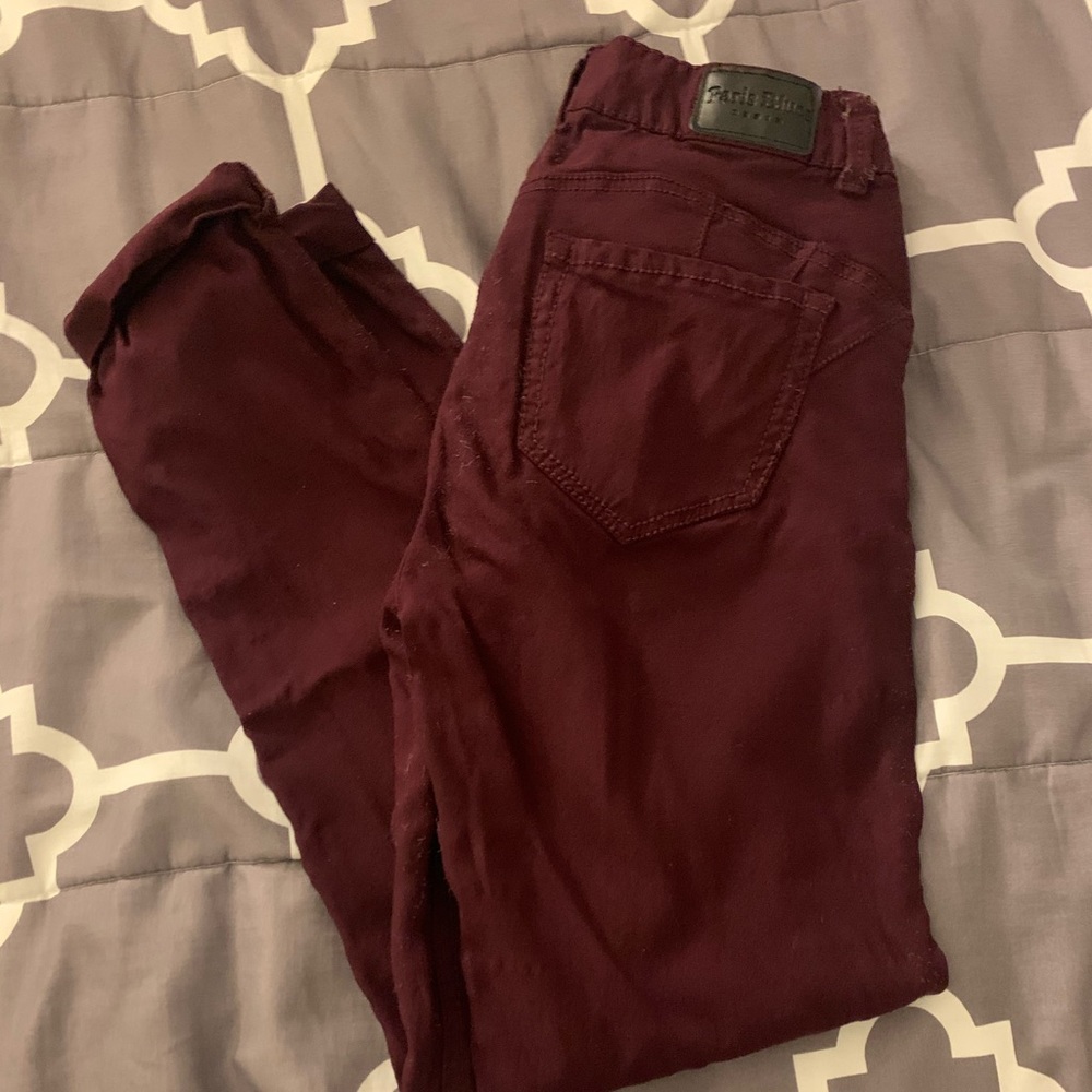 Paris blue burgundy jeans